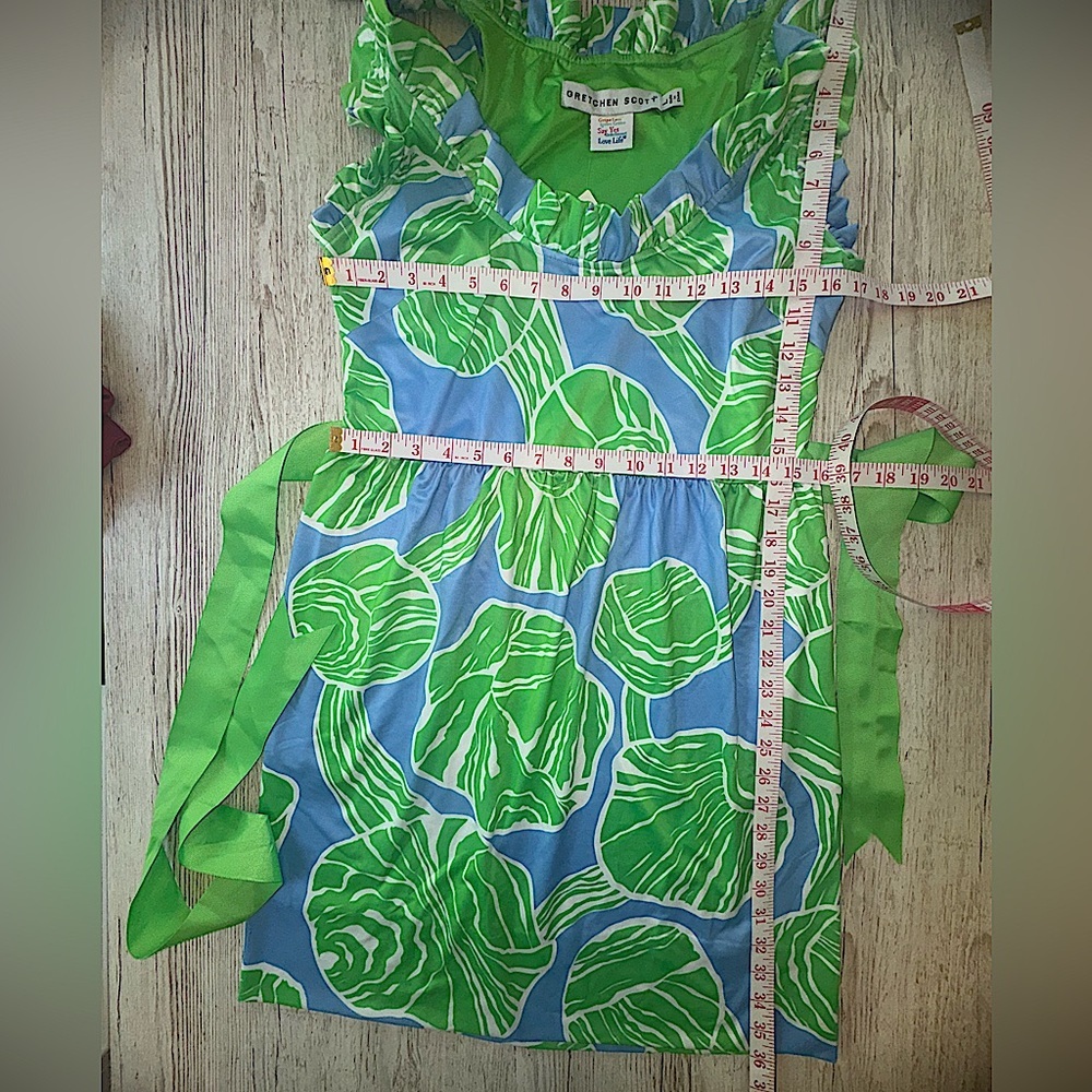 NWT Gretchen Scott Designs Girlie Girl Shell Shock Ruffle Sleeveless Dress L - Picture 8 of 8